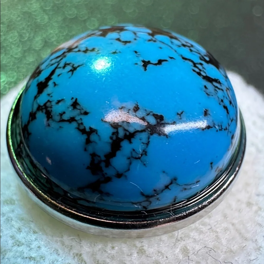 NUGZ USA 20mm Blue & Black Faux stone #1 - Picture 3 of 4